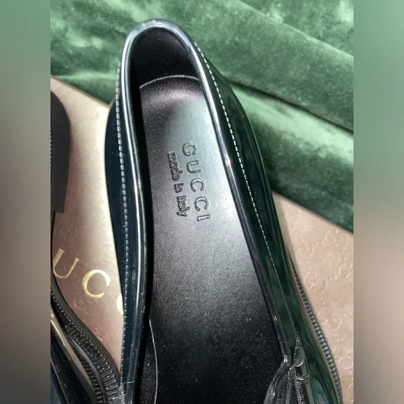 Gucci Men's Size 9 Rubber Rain Loafers in Black NWT - Picture 3 of 6
